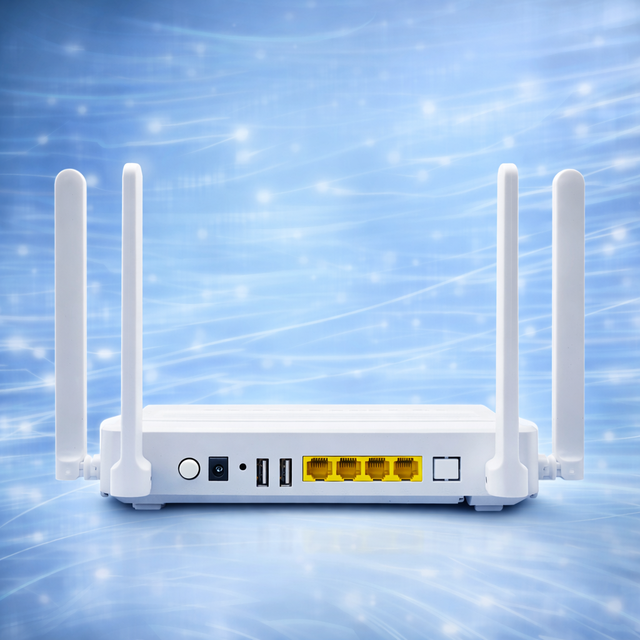 Factory price ZC-521X6D AX3000 WiFi6 XPON ONT ONU 4GE 2USB Dual Band 2.4/5G Modem Router GPON/EPON Auto Switching OMCI TR069 ACS