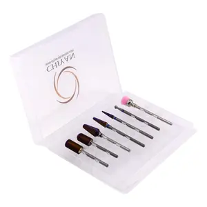 Vente en gros de forets à ongles de haute qualité E-file Manicure Bit Volcano 3xc Case Tungsten 7 Pcs 5 en 1 Foret à ongles en carbure