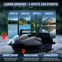 Barco Cebador de Pesca V600GPS de Doble Silo con Sonda, Retorno Automático de 500m, Liberación de Cebos de 3KG, Compatible con Sonda Inalámbrica