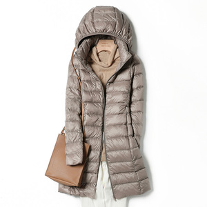 Casual Slim Remove Hood Vestes d'hiver pour femmes Long Down <span class=keywords><strong>Ultra</strong></span> Light Thin Warm Solid Color Down - Product Image 6