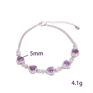 9 Wholesale 5mm Heart Shaped Butterfly Crystal Bracelet Natural <b>Stone</b> 925 Sterling Silver Anti Tarnish Fine Jewelry - Product Image 6