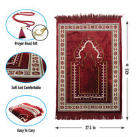 Tapis de prière islamique Raschel, tapis de prière doux et épais, couleur unie, gaufré, fabricant, vente en gros, tapis de prière uni