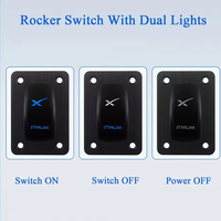 Panneau d'interrupteurs à bascule LED bleu marche/arrêt simple pour Starlink 24V 12V, idéal pour bateaux, véhicules marins, voitures et camping-cars