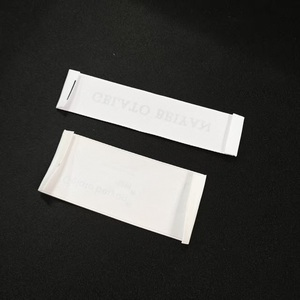 Étiquettes de vêtements personnalisées au prix d'usine, tissées, découpées au laser, écologiques, autocollantes, imprimées avec logo et nom de marque personnalisés - Product Image 2
