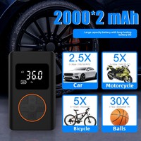 Mini gonfleur d'air de voiture sans fil portatif de pompe de pneu d'ABS électrique portatif avec l'emballage de boîte sans fil de chargeur de voiture à double usage de 150psi
