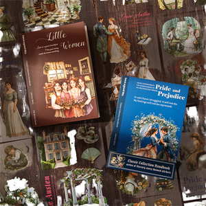 20 Sheets/pack Classic Literature Collector's Series Literary <strong>Story</strong> Theme Holiday Decoration Sticker <strong>Book</strong> Character Collage - Product Image 1
