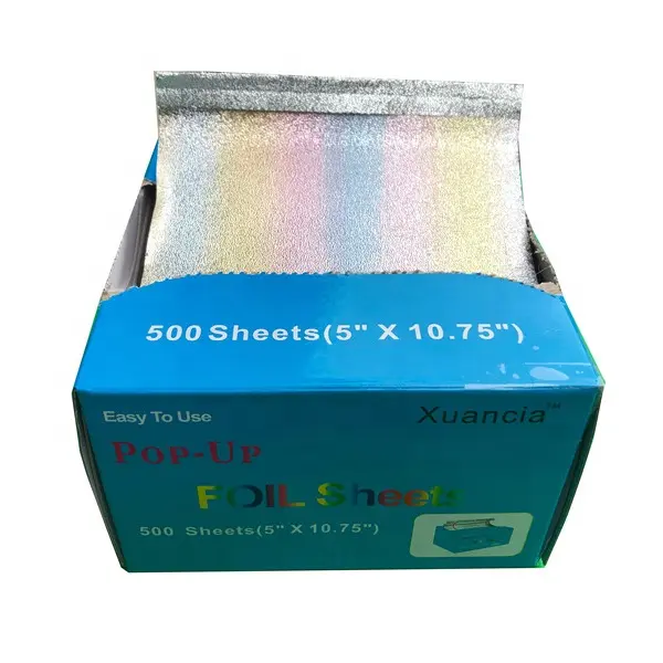 hair salon coloring foil interfolded pre-cut aluminum foil pop up foil sheets for salon hair use with size 5inch * 10.75inch