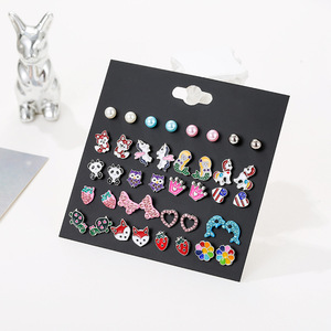 <b>Blue</b> Animal <b>Stud</b> <b>Earrings</b> 20 Pairs Butterfly Design Alloy Plated Fashion Jewelry Set For Women Girls Summer 2022 - Product Image 1