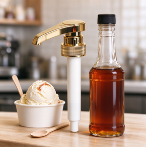 28/400 Gold Electroplated Syrup <b>Pump</b> 5cc 8cc 10cc Screw Lock <b>Dispenser</b> <b>Pump</b> For Coffee Flavor Syrup <b>Bottle</b> Bar Beverage OEM - Product Image 4