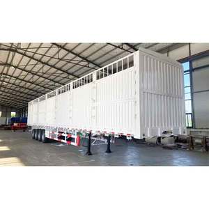 รถพ่วงขนส่งกึ่งพ่วงแบบ3แกน60ตันรั้วรถกึ่งพ่วงสำหรับขนส่งแบบกลุ่มไนจีเรีย - Product Image 1