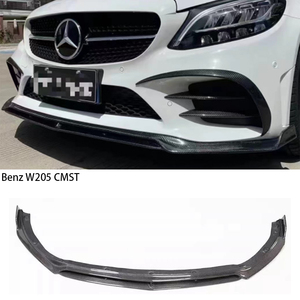 Pour Classe C W205 4 portes, lèvre avant en fibre de carbone style CMST, 2015-2021 - Product Image 1