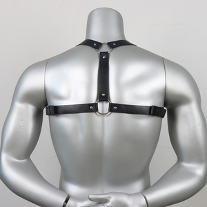 Cinture da uomo con imbracatura in pelle regolabile Gothic Punk Sexy Bondage bretelle in metallo spalline in stile gotico Punk - Product Image 3