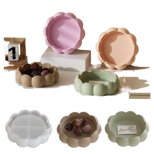 Round Flower Shape Reusable <b>Silicone</b> Food Grade Non Toxic Cake Tools Moulds for <b>Baking</b> Home Decoration - Product Image 1