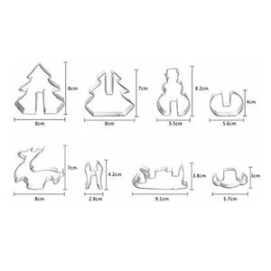 Juego de 8 Cortadores de Galletas de Acero Inoxidable para Hornear, Moldes para Galletas Navideñas, Herramientas para Hornear, Moldes para Galletas DIY - Product Image 2