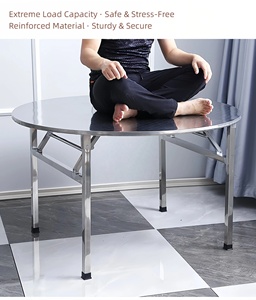 Stainless Steel Modern <strong>Extendable</strong> Foldable Dining Room Furniture <strong>Table</strong> Bold <strong>Legs</strong> Design for Hotel Apartment Use No Assembly - Product Image 3