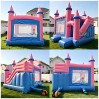 Château Gonflable Commercial Princesse avec Toboggan Latéral, Structure de Rebond en PVC Robuste pour Location de Fêtes et Événements