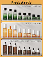 Flacon en verre cosmétique personnalisable avec pompe/pipette, estampage or, finition givrée, 30ml/50ml/100ml, rechargeable, crème et sérum pour soins de la peau