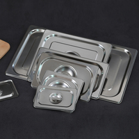 1/9 Edelstahl 201 GN/Gastronorm Behälterdeckel Anti-Klemm-Perforiert für Gewerbliche Nutzung Europäischer Stil Restaurant-Speisewärmer 0,55mm