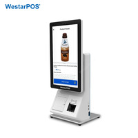 Kiosque de paiement automatique WestarPOS CRS001 18 pouces blanc et bleu avec écran tactile Windows 11 pour résoudre le manque de main-d'œuvre
