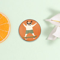 1 Pezzo Spilla Rotonda Personalizzata con Stampa, Prezzo all'Ingrosso, con Motivi Cartoon, Citazioni Ispirazionali, Figure di Animali e Piante, Bandiere, Bande e Distintivi Medici