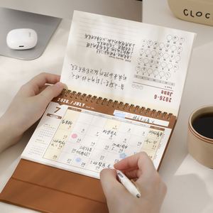 X418 Vente en gros 2024 2025 Grand calendrier de table de luxe unique en spirale, calendrier de bureau à feuilles mobiles, support personnalisé pour le bureau - Product Image 3