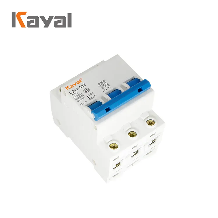 KAYAL OEM 4.5ka C Type 1-63A 3p New Type Minicircuit Breaker MCB with Ce CB Approved