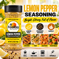 Assaisonnement Citron-Poivre Marque Privée OEM ODM Mélange d'épices Poivre Noir Agrumes pour Poulet, Poisson, Fruits de Mer Fabricant Grossiste