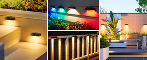 ไฟติดผนังพลังงานแสงอาทิตย์ IP65 กันน้ำ ไฟ LED สำหรับสวนภายนอก แสงสีขาวอบอุ่น 2700K ใช้พลังงานแสงอาทิตย์ พร้อมเซ็นเซอร์ตรวจจับแสงและแบตเตอรี่ในตัว - Product Image 6