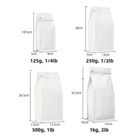 Sachet de café à fond plat imprimé sur mesure en gros avec valve de dégazage unidirectionnelle, fermeture éclair, boîte d'emballage en aluminium pour thé
