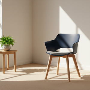 Nouvelle Chaise de Salle à Manger en Plastique à Dossier Haut avec Pieds en <span class=keywords><strong>Bois</strong></span>, Idéale pour Restaurants, Cafés, Bureaux et Chambres – Design Moderne et Abordable - Product Image 4