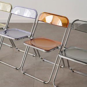 Chaise pliante <span class=keywords><strong>Tomsawyer</strong></span> Roman, qualité banquet, robuste, empilable, en plastique transparent, dossier moderne et simple - Product Image 1