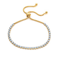 Bracelet ajustable en zircon micro-pavé, plaqué or 18 carats, acier inoxydable 304, bijoux minimalistes pour femmes, vente en gros