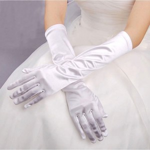 Bridal Gloves White Long Satin Wedding Formal Occasion - Product Image 1