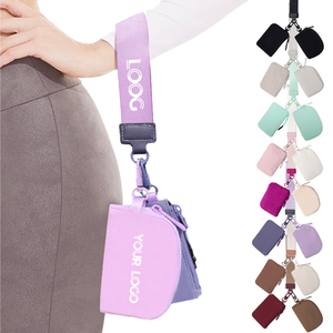 0717 Custom Mini <b>Zip</b> Around Keychain Dual Portable Wristlet <b>Wallet</b> with Logo Wholesale Lemon Coin Purse - Product Image 1