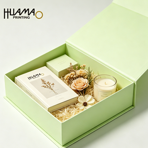 Caja de Regalo Magnética de Lujo con Logotipo Personalizado, Caja de Embalaje Rígida de Cartón Verde Claro con Tapa Abatible para Velas, Perfumes, Cosméticos y Sets de Regalo - Product Image 4