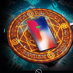 แผ่นชาร์จโทรศัพท์ไร้สาย10W ชาร์จโทรศัพท์ได้อย่างรวดเร็วแผ่นชาร์จไร้สายอเนกประสงค์มีเสียง LED ของขวัญวันหยุด - Product Image 6