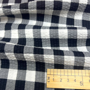 <span class=keywords><strong>Tissu</strong></span> en coton à carreaux gingham froissé sans repassage pour robe, sac d'enfant, 50 pouces, 80 g/m², en stock - Product Image 2