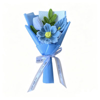 Bouquet de fleurs artificielles faites à la main en gros, avec brossettes décoratives, idéal pour un cadeau d'anniversaire, un cadeau d'amie, une remise de diplôme ou la Saint-Valentin