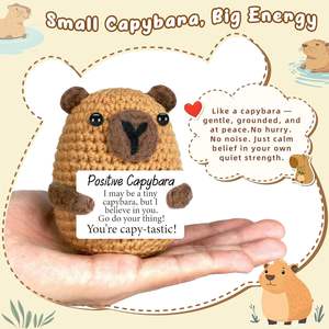 Crochet fait main Animal Capybara retour à l'école cadeaux pour lui fils adolescent émotionnel remonter le moral mignon trucs <span class=keywords><strong>choses</strong></span> cadeau <span class=keywords><strong>de</strong></span> noël - Product Image 1