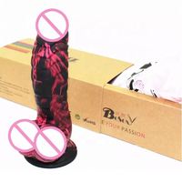 Gode en silicone pur 7 pouces ventouse sensation réelle couleur rouge noir ventouse forte énorme gode réaliste pour la masturbation féminine