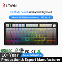 Teclado mecánico para juegos LDON LX83 inalámbrico RGB de 3 modos USB-C para PC portátil