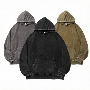Sudadera con capucha extragrande de 350G con cremallera, hombros caídos, estilo vintage, streetwear, estampado personalizado, OEM ODM, venta al por mayor en la UE - Product Image 1