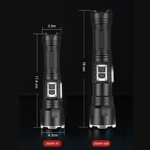 XHP160 <b>Flashlight</b> Dual Switch Type C <b>Rechargeable</b> Zoom COB Side Light Low Battery Warning - Product Image 4
