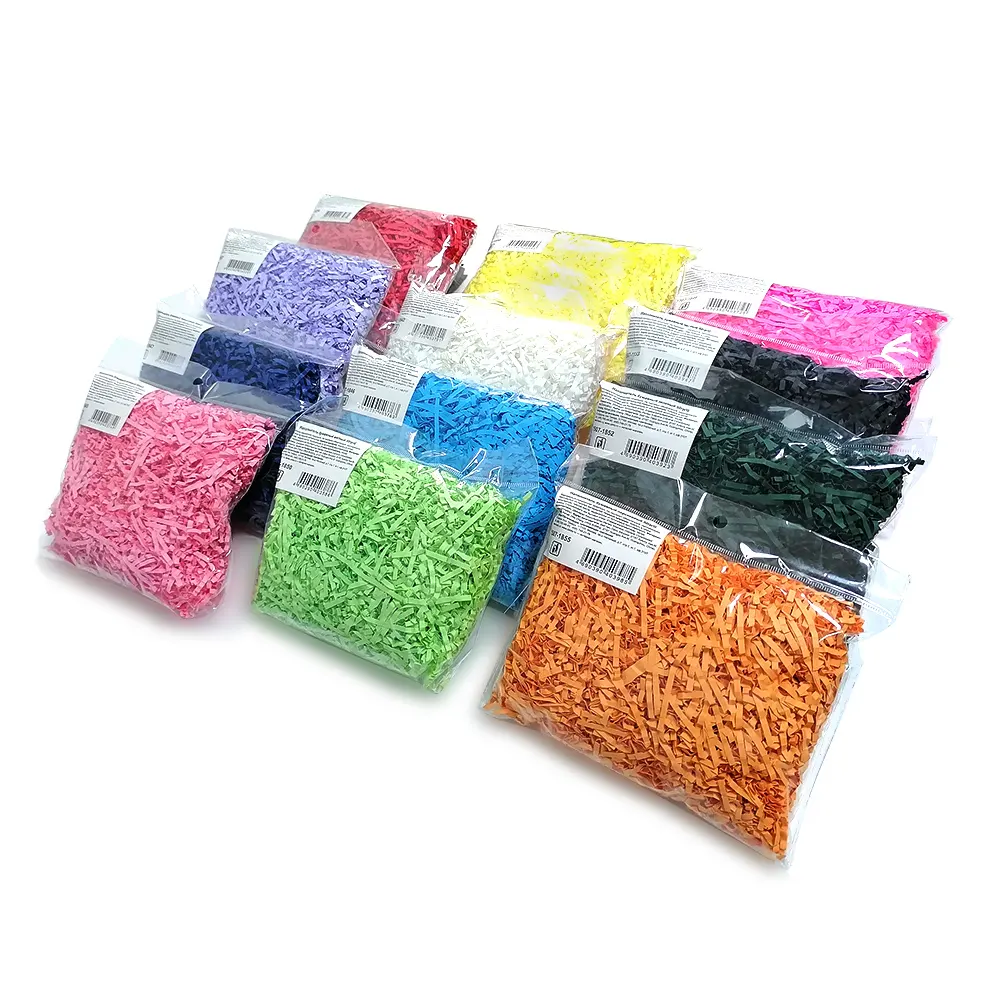 Decoration glitter cotton shredded tissue crepe paper roll gift shreded filler silk kraft crepe craft crinkle shredded paper