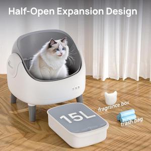 Automatic Smart <b>Cat</b> <b>Litter</b> Box APP Control Odor Control 13 Sensors 8 Safety Protections Self Cleaning Easy Clean 80L Large <b>Cats</b> - Product Image 2