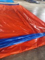 Bâche en PE double face bleue et orange, imperméable, anti-UV, avec œillets pour couverture extérieure