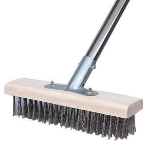 ไม้กวาดลวดพร้อมขนแปรงขัดผิวด้วยแปรงขัดพื้นระเบียงโรงรถคอนกรีตด้ามจับยาว - Product Image 1