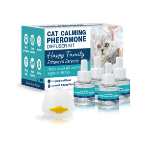 Efficace 100% Safe Cat Phéromones Kit <span class=keywords><strong>Diffuseur</strong></span> Calmant avec 1 <span class=keywords><strong>Diffuseur</strong></span> + 4 Recharges (48ml) Rechargeable - Product Image 1