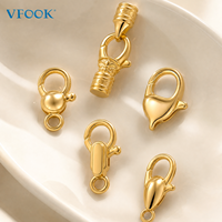 Relevés VFOOK 360 °   Connecteur de bijoux cylindrique rétro pivotant en or massif 18 carats véritable avec fermoir mousqueton pour hommes et femmes
