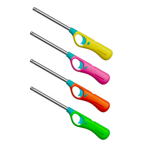 Fabricante al por mayor barbacoa encendedor cocina Color llama butano Jet llama encendedor a prueba de viento recargable Gas vela encendedor - Product Image 1